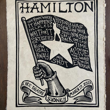Hamilton at Lyric Theatre Block Print 