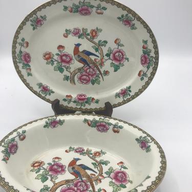 Antique  &amp;quot;PHEASANT &amp;quot; pattern  Serving Platter and 9&amp;quot; Serving Bowl  Set- Great Condition.  Circa 1908- 1925 