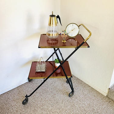 Serving Cart, Vintage Dry Bar, Mid Century Bar, Mid Century Coffee Table, Record Player Stand, Indoor Plant Table, Plant Stand, Rolling Cart 