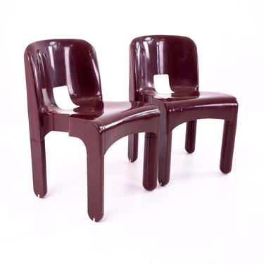 Joe Colombo Kartell Mid Century Plastic Chairs - Pair - mcm 