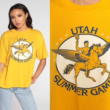 Utah Summer Games Shirt Vintage Single Stitch Yellow Retro TShirt 80s T Shirt Travel Tee Graphic Print US State Usa 1980s Large xl l 