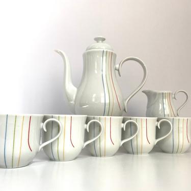 Vintage Alfoldi Rainbow Porcelain Tea Coffee Set 