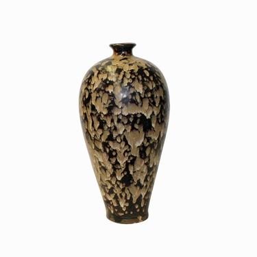 Chinese Jizhou Ware Brown Black Pattern Glaze Ceramic Jar Vase ws1568E 