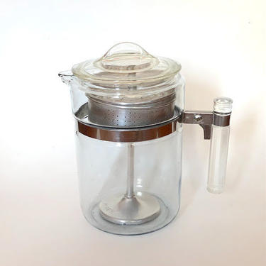 Vintage 1950s Pyrex Glass Percolator 6 Cup Coffee Pot Coffee Maker 7826B 