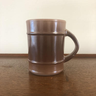 VINTAGE BROWN FIRE KING COFFEE MUG CUP BARREL ANCHOR HOCKING GLASS MADE IN USA 
