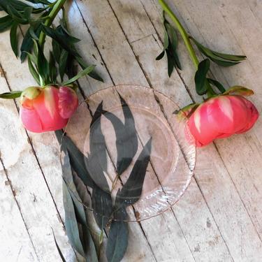 Vintage French Pink Glass Plates (set of 4)
