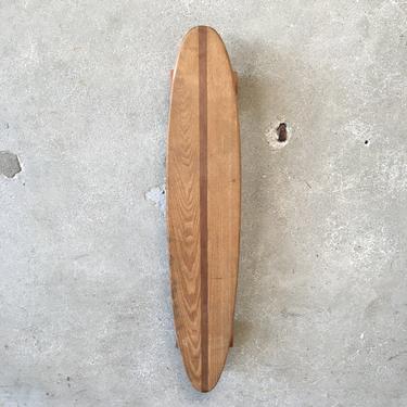 Vintage Homemade Brown Single Stripe Skateboard