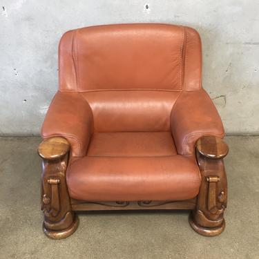 Vintage leather &amp; Oak Lounge Chair