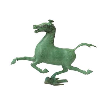 Chinese Green Rustic Ancient Artistic Horse Figure Display ws1449E 
