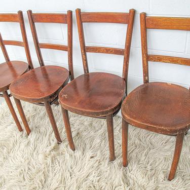Set of 4 Bentwood Chairs with Ply board Seats (Sold as a Set) 