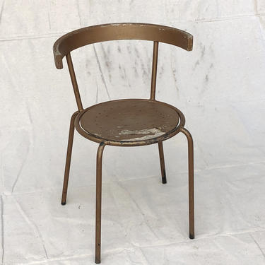Mid century Metal chair industrial metal chair Curved Back Bentwood Chair Chippy Paint Chair Metal Arm Chair Bistro Chair 