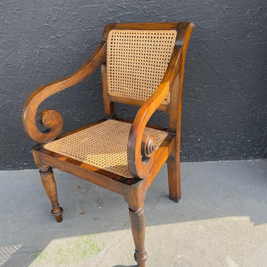 Regency Style Wood and Cane Chair