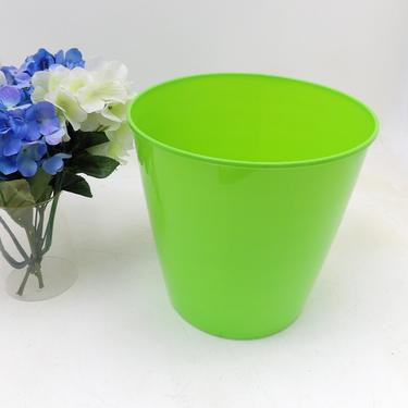 Trash Can Lime Green Inspired Mid Century Color Plastic Waste Receptacle Garbage Bin Basket Bathroom Office Decor Baby Blue Home Decor 