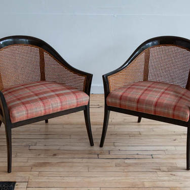 Pair of Harvey Probber Cane Lounge Chairs
