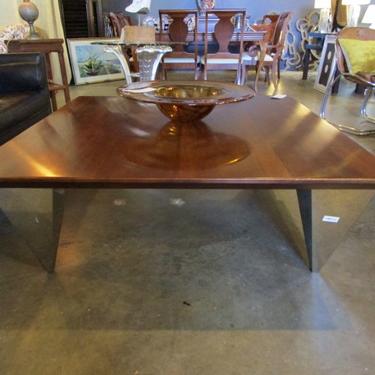 LARGE COFFEE TABLE BY SWAIM WITH MIRRORED  ABSTRACT LEGS