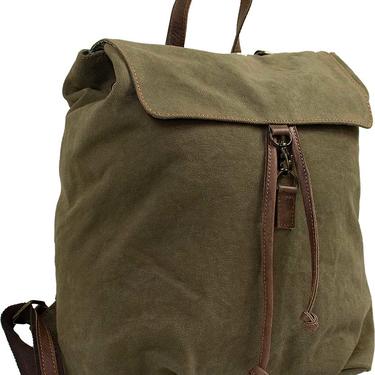 Upcycled Olive Green Canvas Backpack