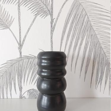 Handmade Vase, Black, New England Pottery, Contemporary 