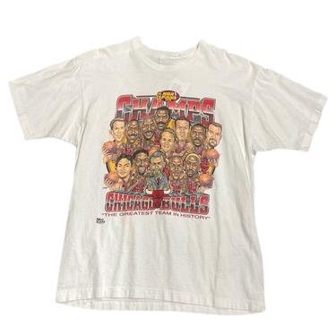 (L) Vintage NBA Finals 1996 Chicago Bulls White T-Shirt 011322RK