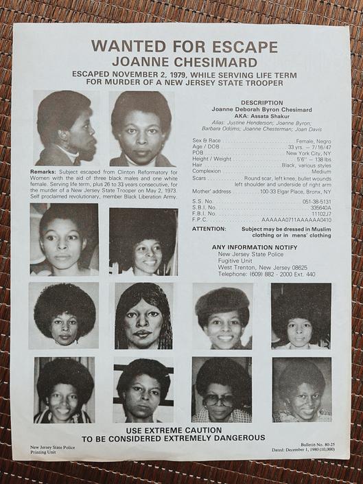 Vintage Original Assata Shakur // Joanne Chesimard FBI Wanted Poster (1980)
