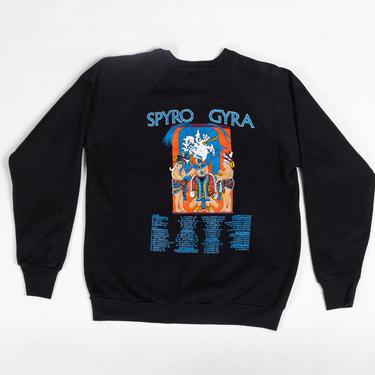 Vintage 80s Spyro Gyra Stories Without Words Tour Sweatshirt - Medium to Large | Unisex Black Graphic Pullover Music Tour Shirt 