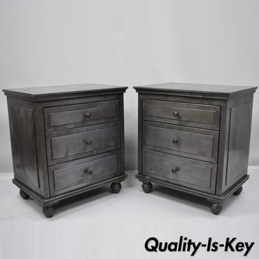 Restoration Hardware Annecy Metal Wrapped Pair 26" Closed Nightstands