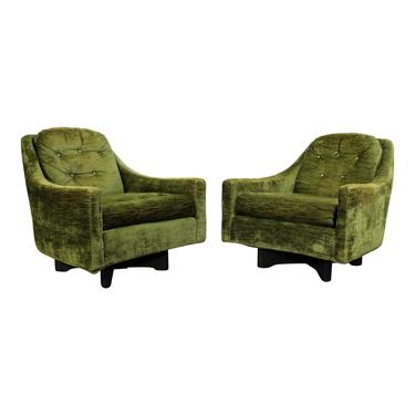 Mid-Century Chairs, Danish Modern, Adrian Pearsall Style, Swivel Lounge Chairs 