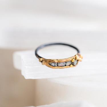 14KT-18KT Gold, Sterling Silver and Rose Cut Diamond Band