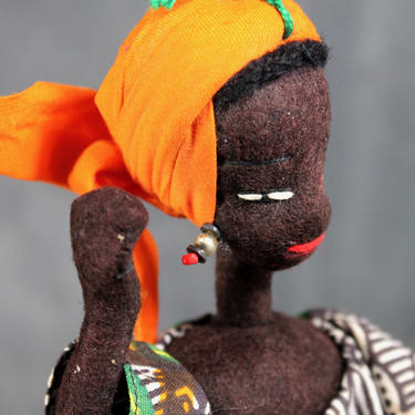 Gorgeous Hand Made Senegalese Doll - Traditional Dress - Wire body covered in fabric with wire stand - Senegal Doll | FREE SHIPPING 