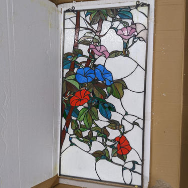 Morning Glories Stained Glass Panel