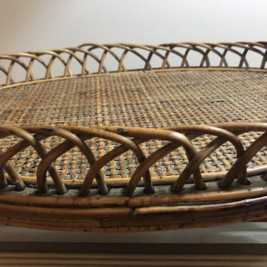 Pretty rattan and bamboo tray 