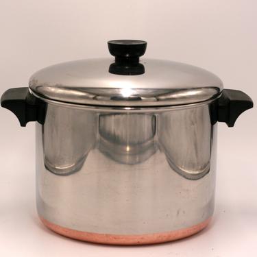 vintage revere ware 5 quart stock pot or dutch oven/copper clad bottom/1984/clinton illinois 