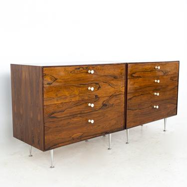 George Nelson for Herman Miller Mid Century Thin Edge Rosewood Dresser Chest of Drawers - A Pair - mcm 