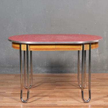 Retro Tomato Formica &amp; Chrome Dining Table – ONLINE ONLY