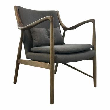 Danish Modern Style Gray Canvas Arm Chair