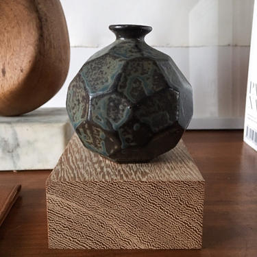 Faceted Japanese pottery Weedpot Japanese Vintage Handmade Rare midcentury Studio 