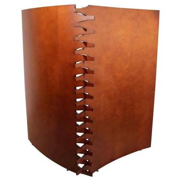 Contemporary Modern Wood 2 Panel Room Divider Screen by Arkitektura 1980s 