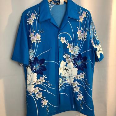 1970s vintage Blue Hawaiian shirt Liberty House XL 