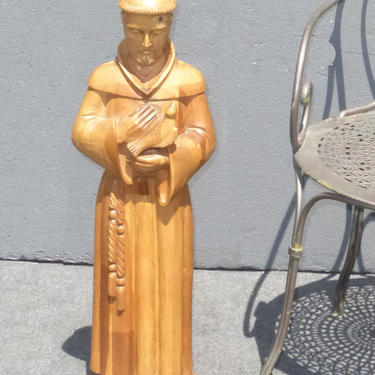30&amp;quot; TALL Wooden Hand Carved Santo Religious Saint Statue St. Francis of Assisi 