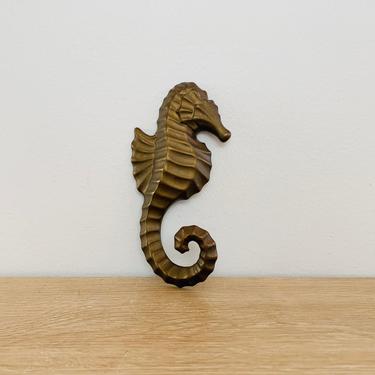 Vintage Wall Mounted Brass Sea Horse 