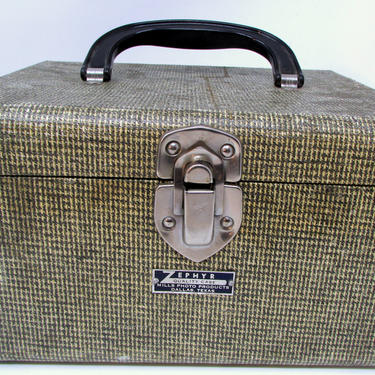 Vintage Storage Box Mid Century Slide Carrying Case Zephyr Case Train Case Carry On Box Purse 