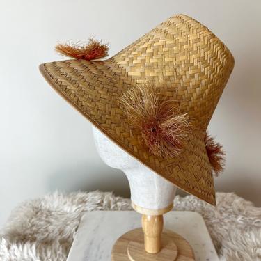 1960’s Straw Sun Hat | 1960's Straw Hat | Vintage Sun Hat 