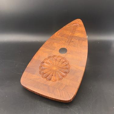 Danish Vintage Mid-Century Digsmed Staved Cheese Plate Cutting Board 