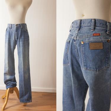 vtg wrangler 26 waist straight leg jeans // vintage wrangler unisex jeans 32 inseam 