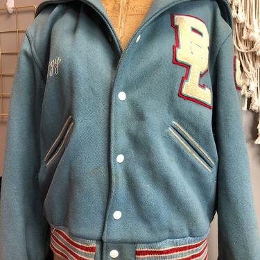 Vintage Light Blue Varsity Jacket 