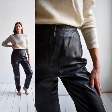 Vintage Black Leather Trousers 