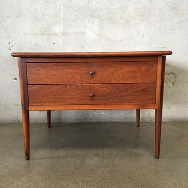 Vintage Mid Century Two Drawer End Table