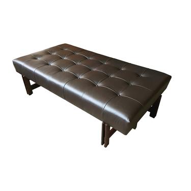 1960s Leather &amp; Rosewood Bench by Ice Parisi