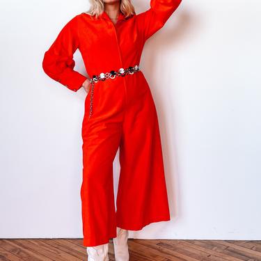 1970s Orange Terry Cloth Jumpsuit, sz. L