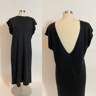Vintage Cashmere Black T-shirt Dress 1990s 