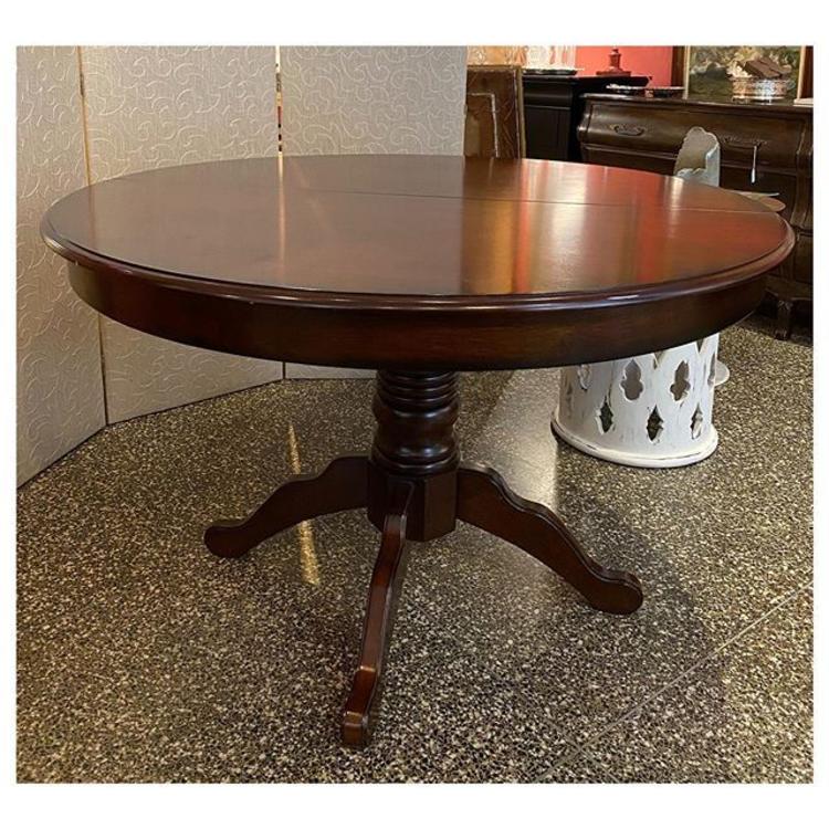 Round dining table / pedestal base 47.5” round / 30” height 